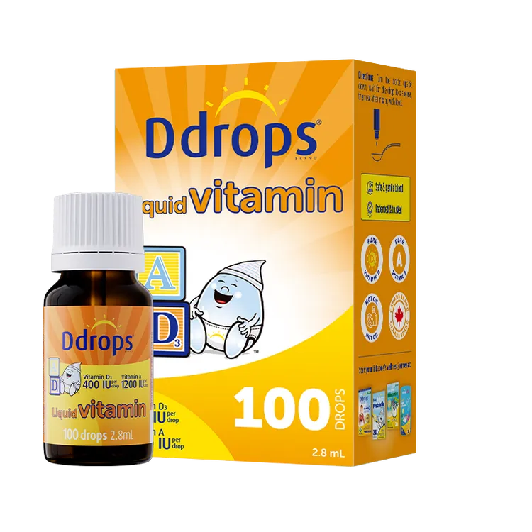 Ddrops滴卓思专柜同款新生AD滴剂婴幼儿一岁低敏100滴0到1岁专柜