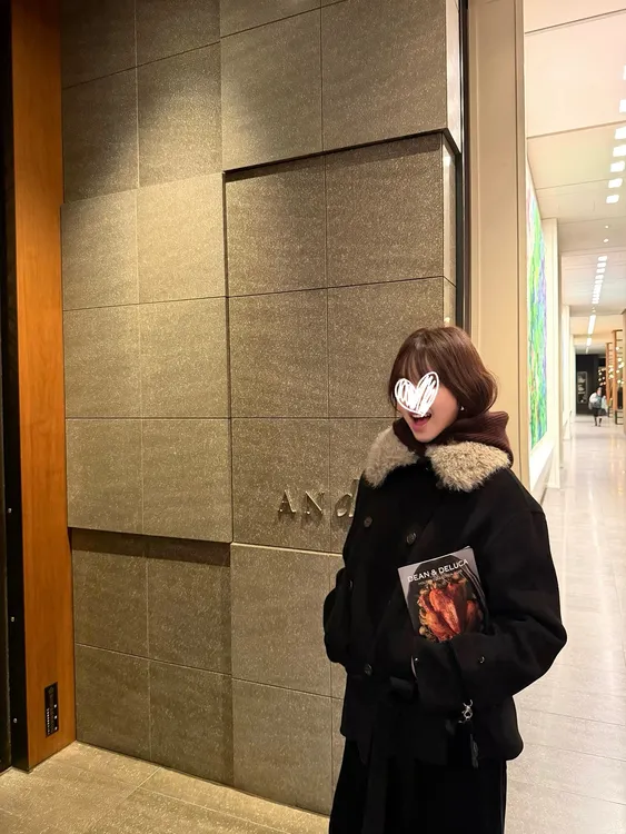 黑色毛毛领毛呢外套女冬新款