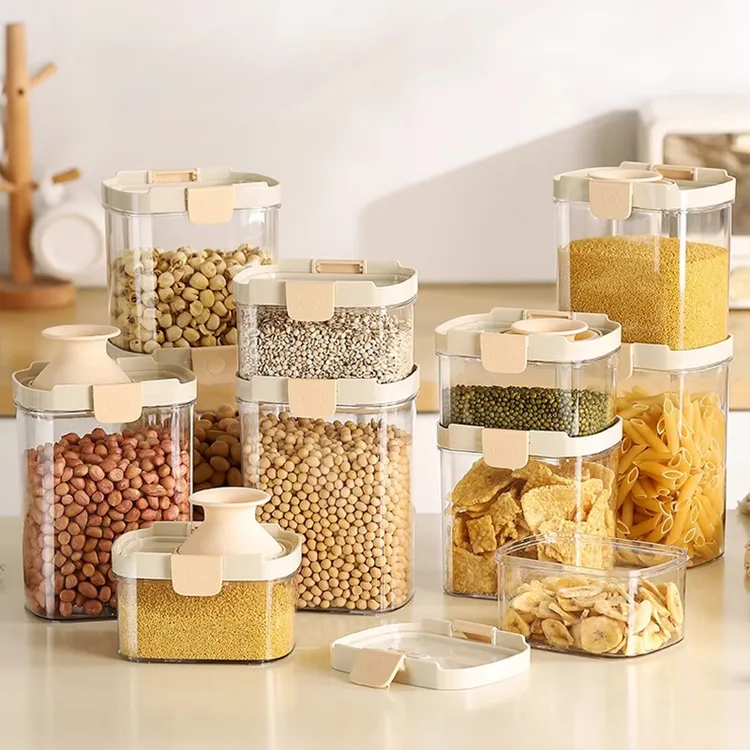 deHub多功能密封罐伸缩可叠加坚果零食储物罐五谷杂粮香料存储罐
