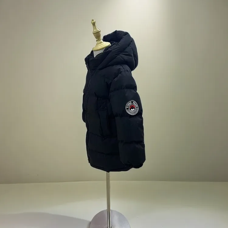 连帽风男女加厚外套冬装中长款新款保暖小童冬季儿童款羽绒服D005