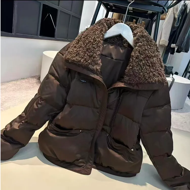 《姚家优麦汇》Y7513冬款翻毛领棉服外套百搭休闲韩系女款