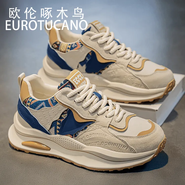 欧伦啄木鸟EUROTUCANO新款百搭休闲老爹鞋子男款软底运动潮板鞋