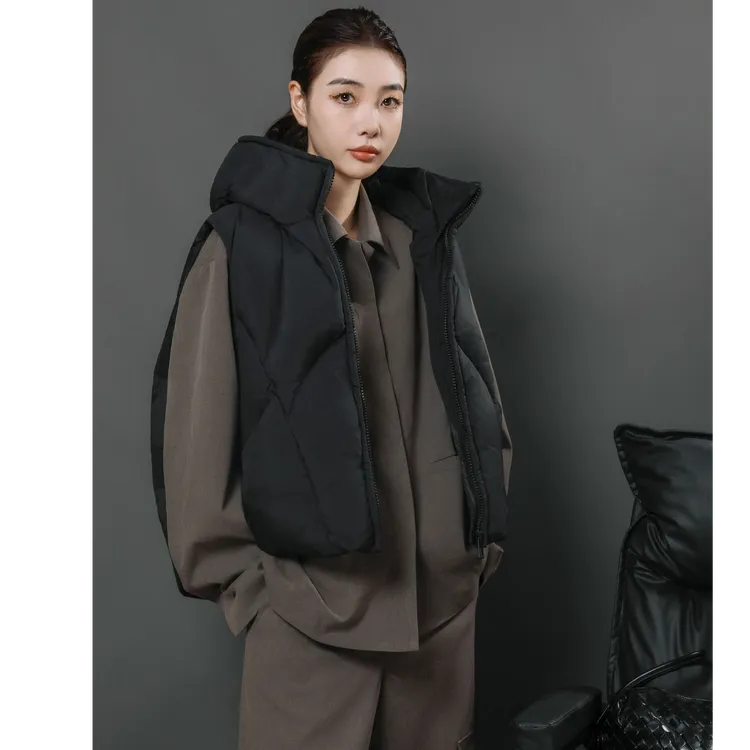 保罗/POLOGWON 鹅绒云朵泡芙马甲加厚宽松羽绒外套