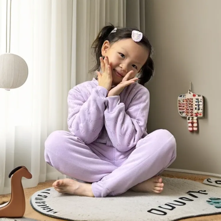 【校服神器】单排扣套装极简风厚款童装小童保暖休闲风女童字母