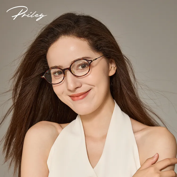 PRILEY25秋新品韩流王玉雯同款椭圆超轻板材小框光学镜书呆子Zoe