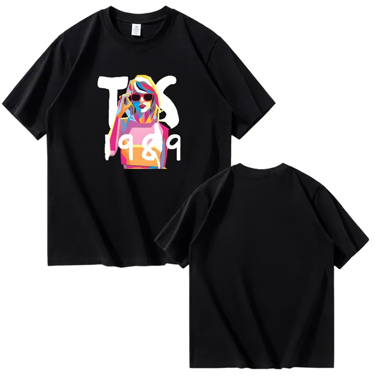 夏季t恤短袖印花休闲风纯棉T恤常规潮流情侣装半袖重磅运动圆领