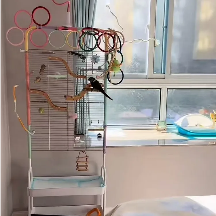 鹦鹉攀爬架多功能简易衣帽架落地家用挂衣架晾衣架室内阳台凉杆架