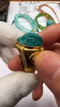 【闪购商品】绿松石戒指足金镶嵌绿松石 戒指