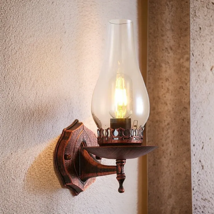 中式复古怀旧壁灯煤油灯民宿茶楼餐厅创意阳台走廊过道仿古壁灯