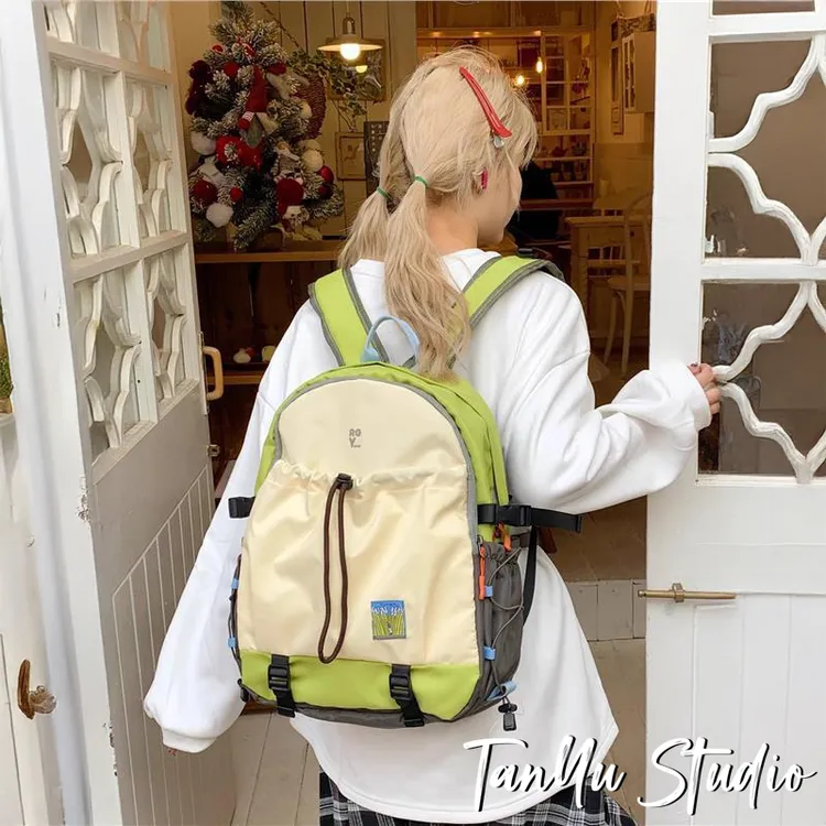 探屿双肩包女旅游轻便旅行背包小众春游新款书包登山女生出游肩包