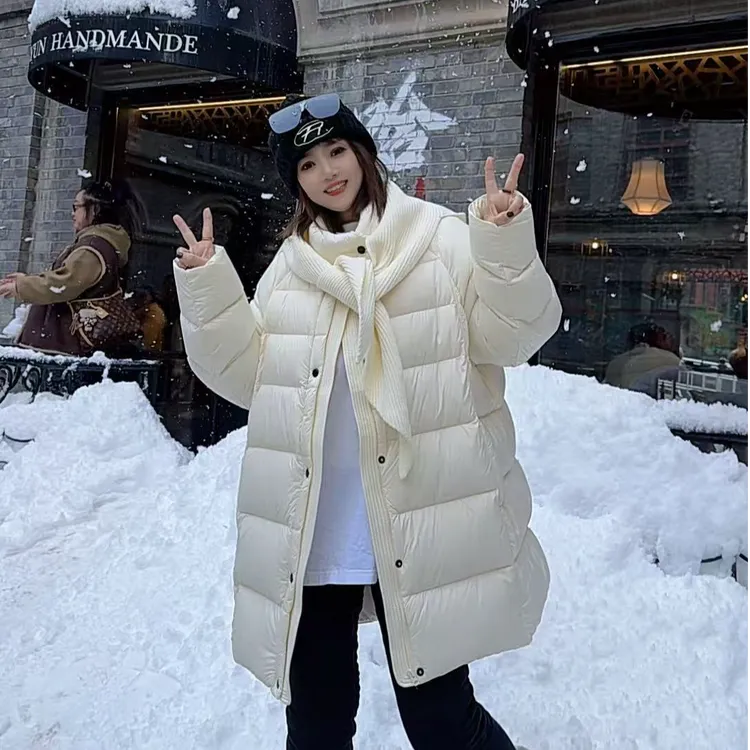 【静轩优选】25年羽绒服针织帽可拆卸韩版女士针织帽冬季中长款