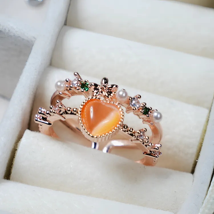 铁合金合成锆石戒指 【链接选款】戒指高货轻奢 汽水款戒指开口可调