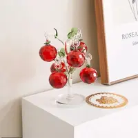 水晶红苹果树居家客厅装饰摆件电视柜酒柜工艺品软装饰品水晶摆件