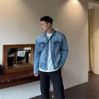 ANN DNR“纯帅牛仔” 春夏重磅水洗复古蓝翻领牛仔夹克 SL80111