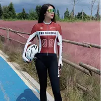 2025秋冬季男女机车风修身版公路自行车骑行服抓绒长袖舒适穿着