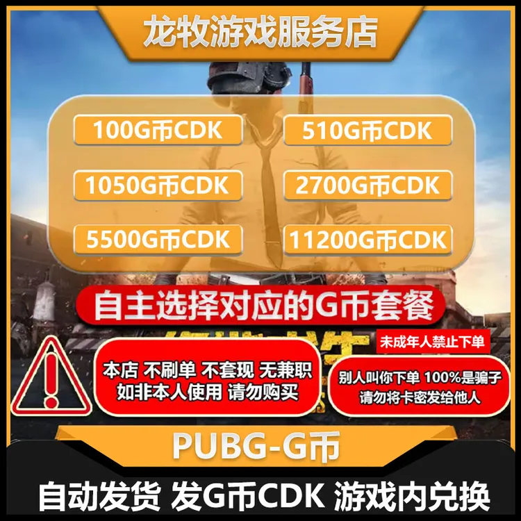 steam端游PUBG绝地求生G币 吃鸡 金币G-coin CDK兑换码