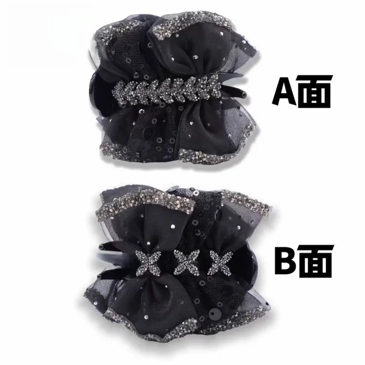 古思礼【星宇】新款韩系麦穗星星AB面百搭显气质丸子夹黑色时尚发饰