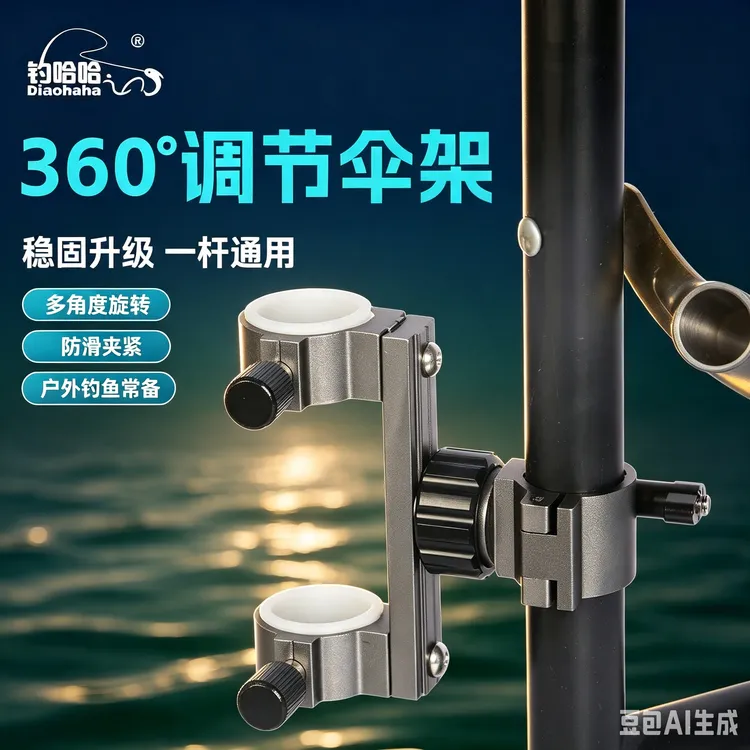 新款360°伞架钓椅露营车一体可调节伞架固定器钓鱼伞配件通用配件商品图