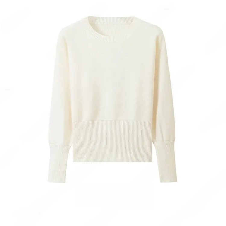 韩系简约修身显瘦百搭针织毛衣2026秋冬新款圆领套头上衣女K2-22