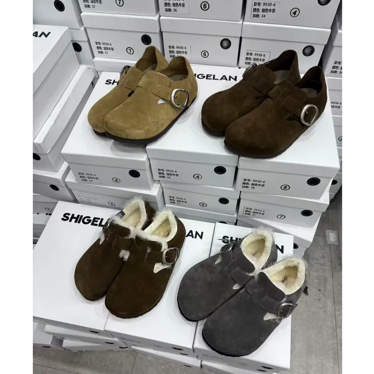 诗歌兰女鞋2025新款时尚百搭复古勃肯鞋单鞋潮