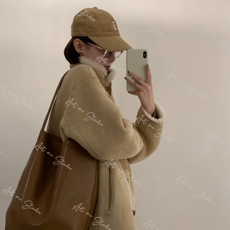 【ART ME】100绵羊毛大被子超保暖立领层次感两面穿外套w24577