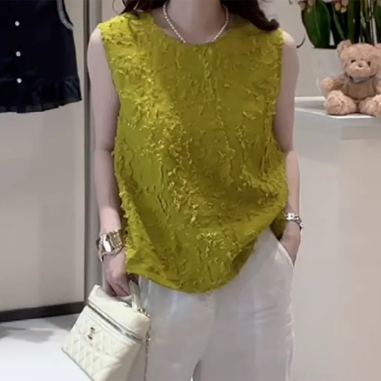 【原始感】 夏季新中式剪花流苏洋气无袖上衣薄款C5510