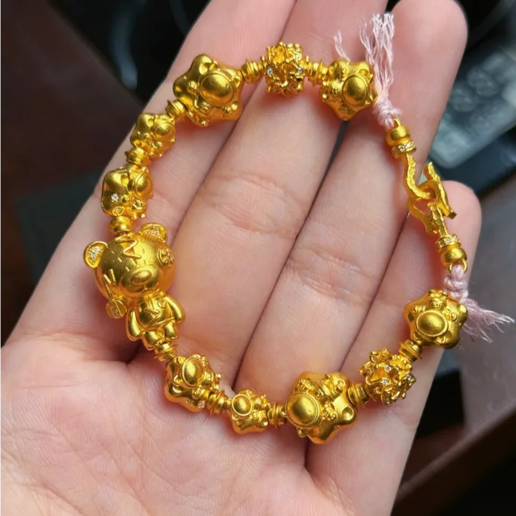 【中秋新品】足金999撕裂熊星星宇航员多元素DIY手链（配件单独有售）