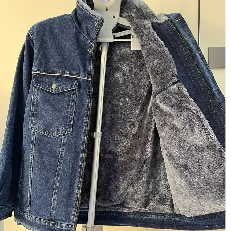 冬季加厚加绒牛仔工作服时尚大方耐磨耐穿防风保暖防烫电焊工作服