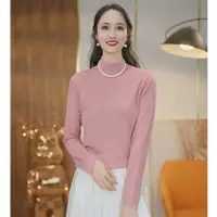 （超细精仿羊毛）早秋新款气质优雅半高领高级百搭长袖上衣11817