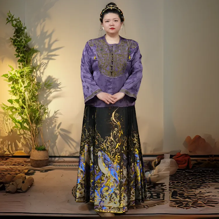 云杉织婳山海经【鲲鹏】轻奢重工织金妆花显瘦日常通勤四季马面裙
