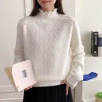 【不起球】2025新款时尚洋气百搭中领水貂绒上衣爆款上档次小衫88
