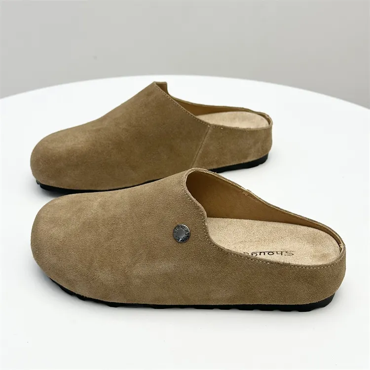 厚底内增高勃肯鞋女外穿2025春季新款复古丑萌单鞋一脚蹬包头半拖