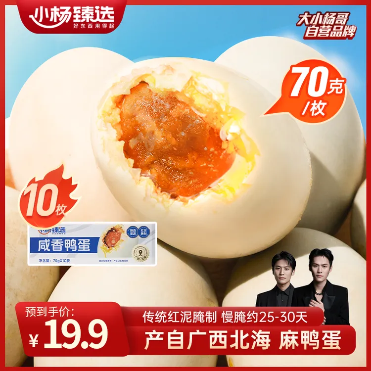 咸香咸鸭蛋 70g*10枚/箱  流油咸鸭蛋 真空即食 整箱