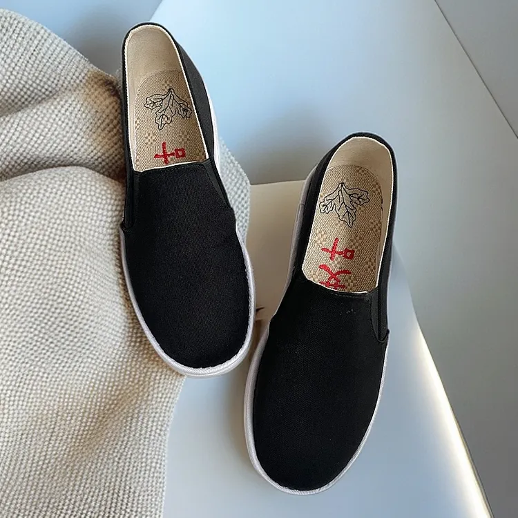 【艾草卡丹皇款】官方正品老北京布鞋手工纳底男士黑色老北京单鞋