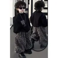 男女宝秋季新款亲子套装豹纹卫衣灯笼裤两件套装韩版百搭时尚洋气