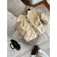 【唐悠悠mgdm】保暖菱格颗粒绒长绒棉衣拼接棉服女秋冬宽松短外套
