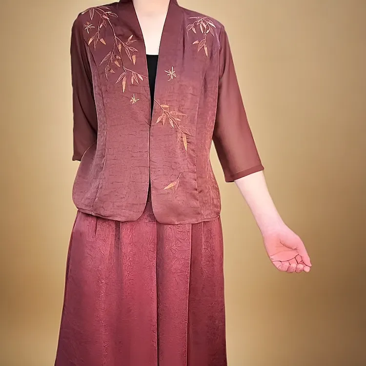 重工刺绣轻薄开衫中国风气质显瘦