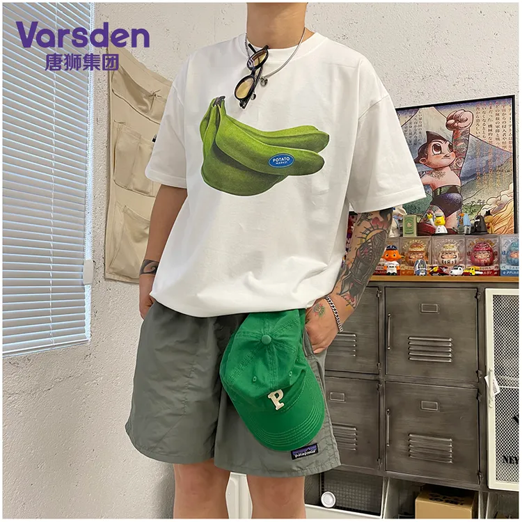 唐狮集团Varsden印花短袖T恤香蕉情侣款男夏季新款宽松圆领上衣