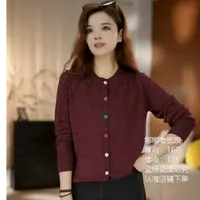 【超减龄】点子纱彩扣圆领针织衫时尚百搭开衫秋冬毛衣