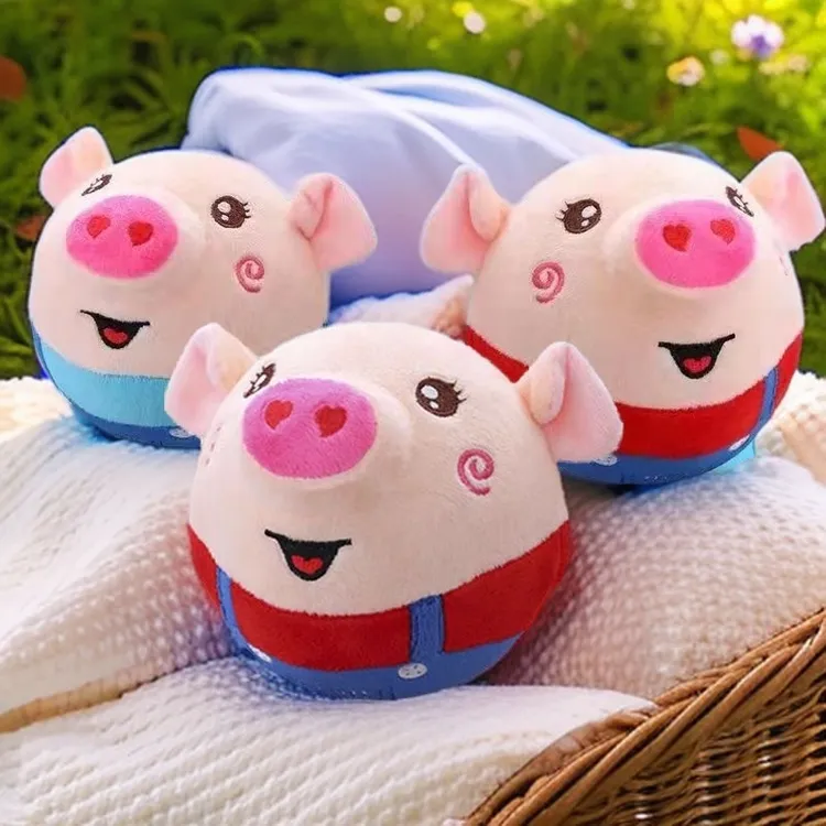 网红跳跳猪玩具婴儿跳跳球学舌宝宝儿童毛绒玩具生日礼物哄娃神器