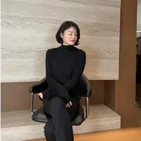 TANTAN显瘦气质修身半高领针织时尚打底衫3209