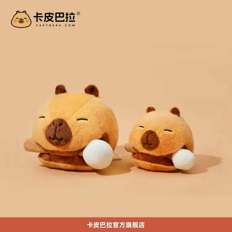 官方正版卡皮巴拉木鱼豚小黄豚礼物公仔佛系创意毛绒玩具玩偶娃娃