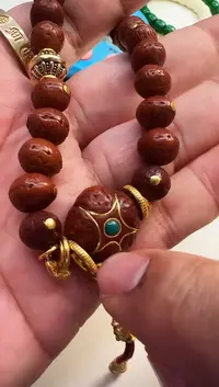 足金镶嵌菩提手串凤眼菩提