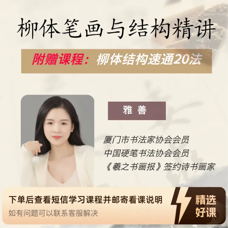 柳体楷书笔画与结构精讲（留意短信解锁课程）