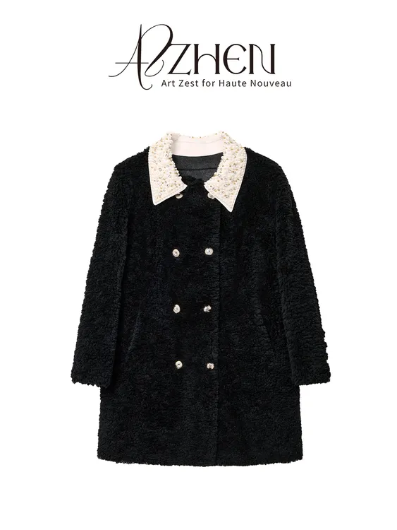 AZZHEN【杨小姐】100羊毛大衣千金高级感毛呢外套AZ5NMW14-MW秋冬