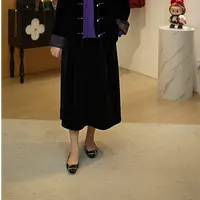【深圳霞姐】秋季上新大码女装醋酸丝绒花苞裙
