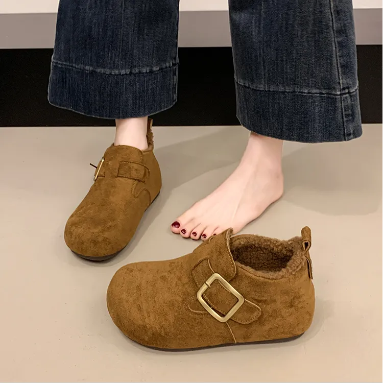 女款勃肯高帮鞋厚底加绒加厚2025冬季新款防滑保暖雪地靴爆款棉鞋