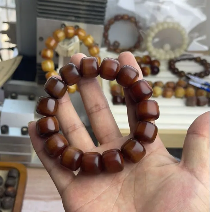 天然风化菩提根菩提手串干车干磨而成老型桶珠高油高密菩提根