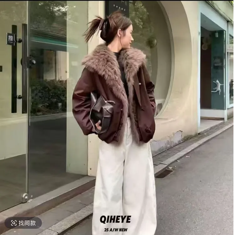 [TD专属】新款狐狸毛领鹅绒派克服 女款 休闲时尚保暖