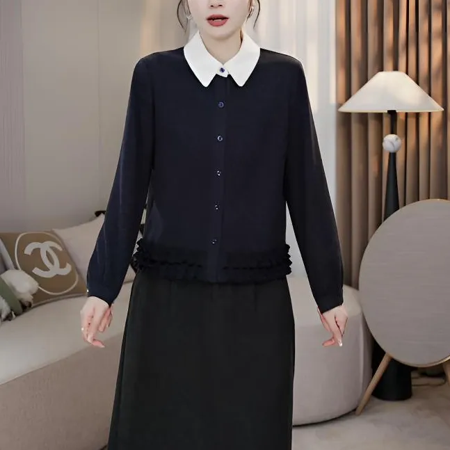 2025冬季设计感木耳边气质百搭加厚长袖女士澳绒小衫